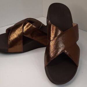 New Fitflop Metalic Bronze Sandals Size 10